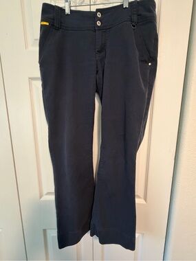 Lole Women's Navy Boot Cut Pants with Subtle Yellow Accent